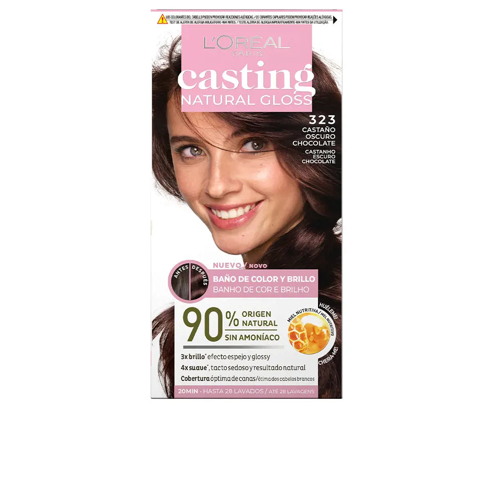 L'ORÉAL PARIS-CASTING NATURAL GLOSS 323 chocolate preto 180 ml-DrShampoo - Perfumaria e Cosmética