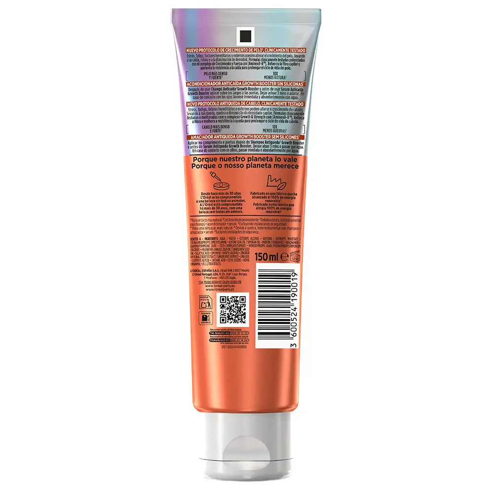 L'ORÉAL PARIS-Condicionador ELVIVE GROWTH BOOSTER anti-queda de cabelo 150 ml.-DrShampoo - Perfumaria e Cosmética