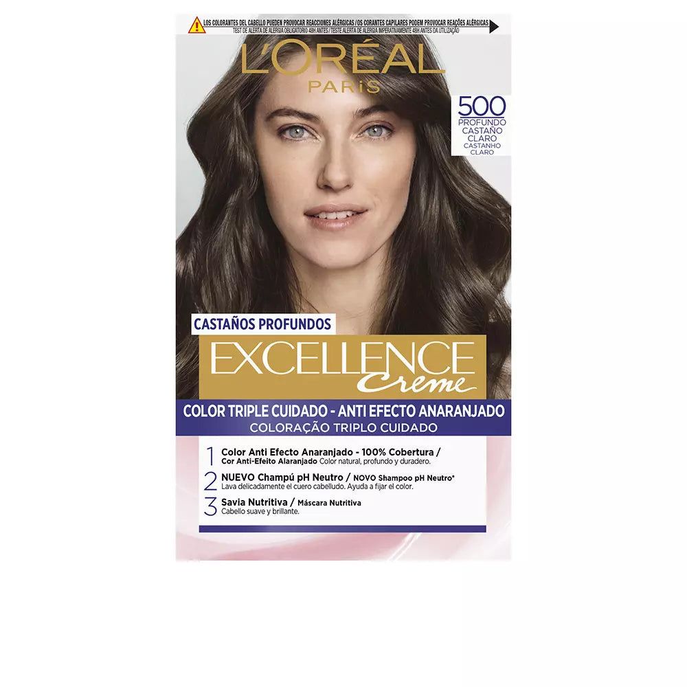 L'ORÉAL PARIS-EXCELLENCE BRUNETTE cor de cabelo 500 verdadeiro castanho claro-DrShampoo - Perfumaria e Cosmética