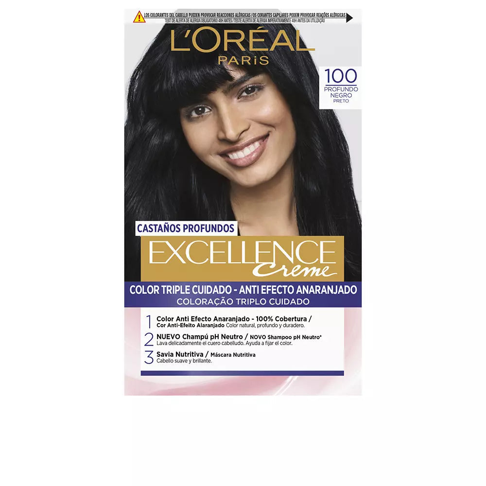 L'ORÉAL PARIS-EXCELLENCE BRUNETTE tintura 100 true black-DrShampoo - Perfumaria e Cosmética