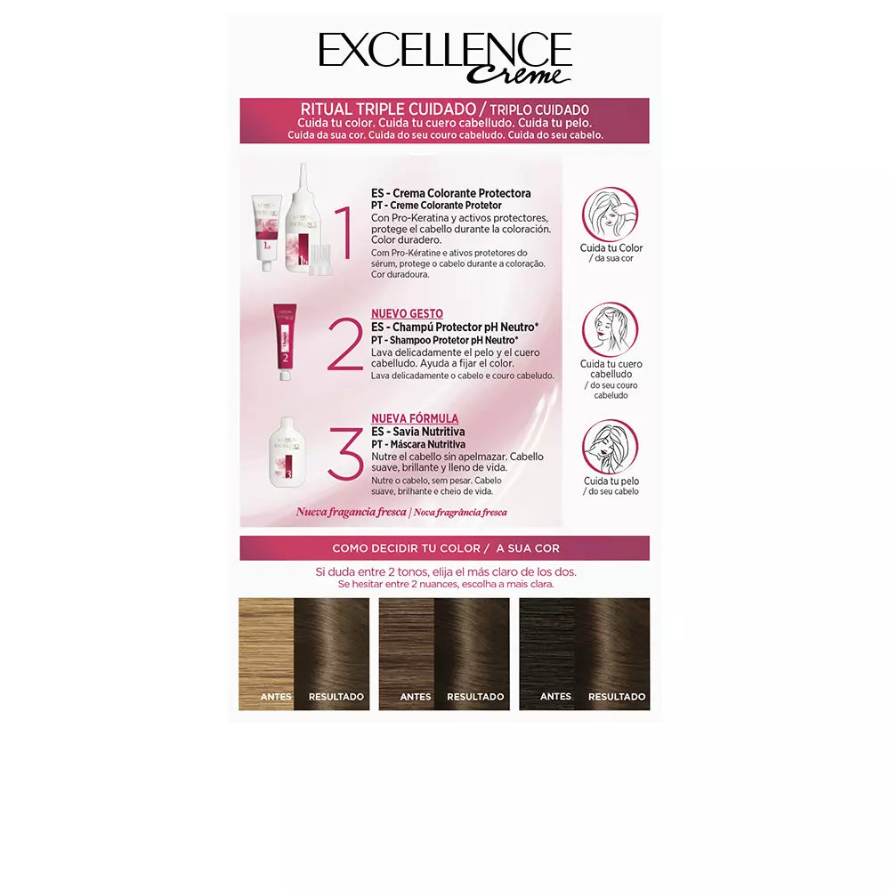 L'ORÉAL PARIS-EXCELLENCE Creme dye 5 castanho claro-DrShampoo - Perfumaria e Cosmética