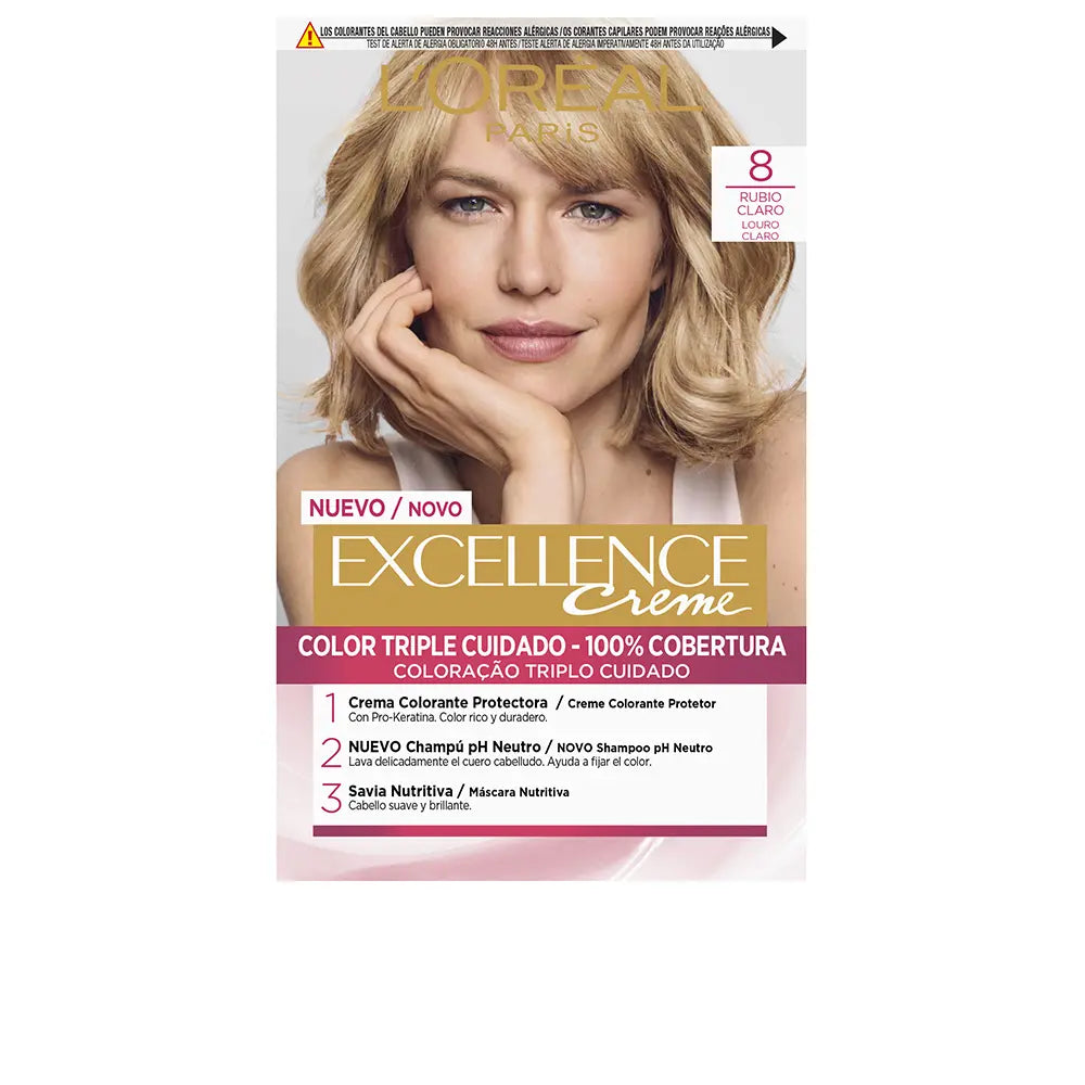 L'ORÉAL PARIS-EXCELLENCE Creme dye 8 loiro claro-DrShampoo - Perfumaria e Cosmética