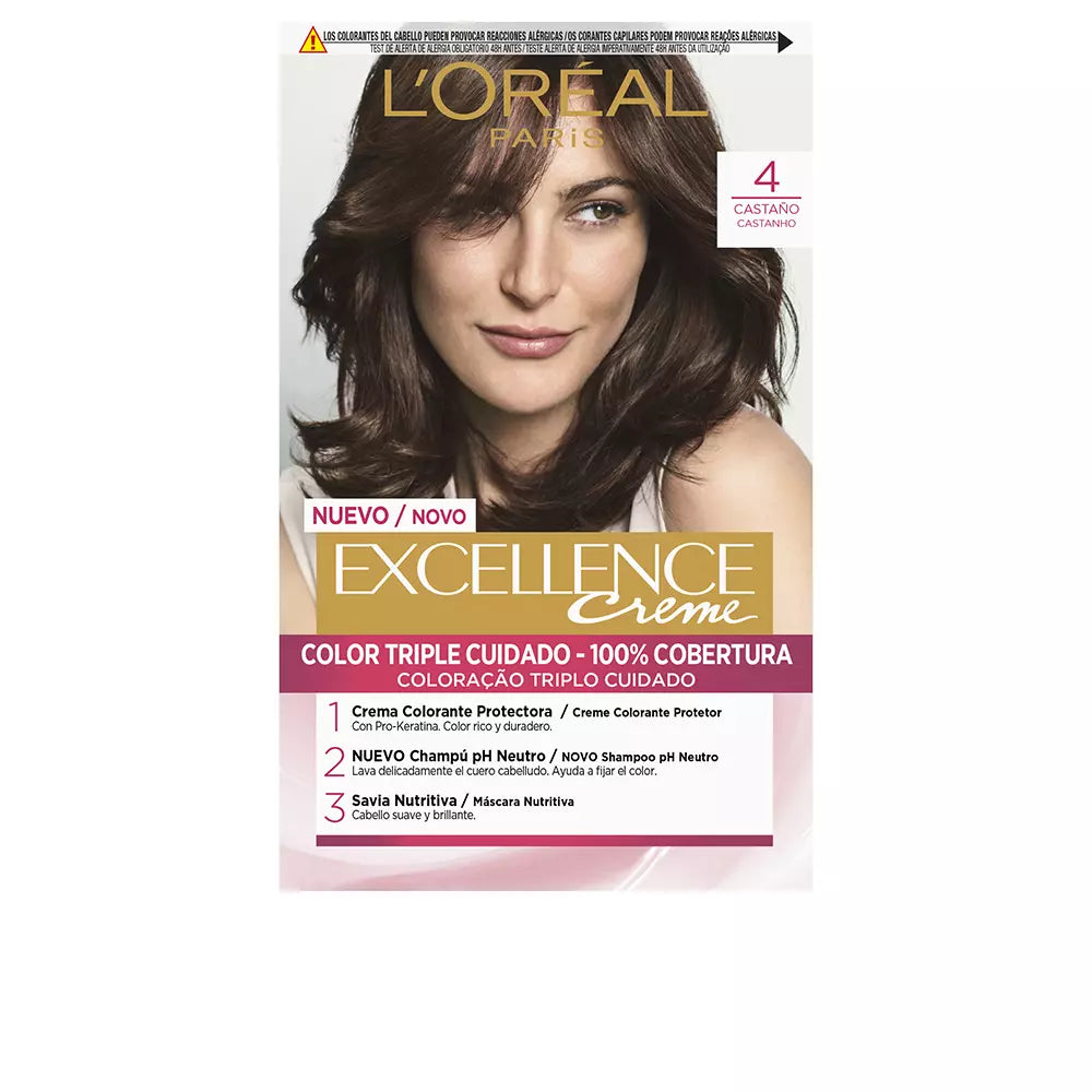 L'ORÉAL PARIS-EXCELLENCE Creme tint 4 castanha-DrShampoo - Perfumaria e Cosmética