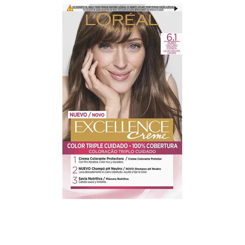 L'ORÉAL PARIS-EXCELLENCE Creme tint 61 loiro cinza escuro-DrShampoo - Perfumaria e Cosmética