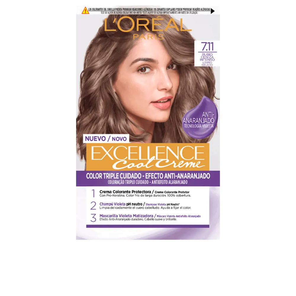 L'ORÉAL PARIS-EXCELLENCE Creme tint 711 Intense Grey Loiro 192 ml-DrShampoo - Perfumaria e Cosmética