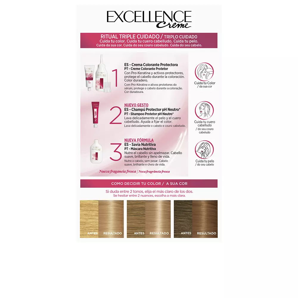 L'ORÉAL PARIS-EXCELLENCE Creme tinte 415 castano oscuro helado-DrShampoo - Perfumaria e Cosmética