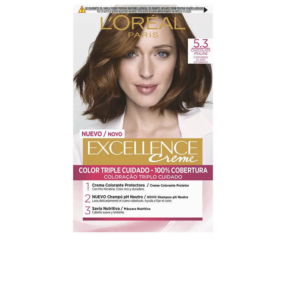 L'ORÉAL PARIS-EXCELLENCE INTENSE cor de cabelo 53 castanho dourado claro-DrShampoo - Perfumaria e Cosmética