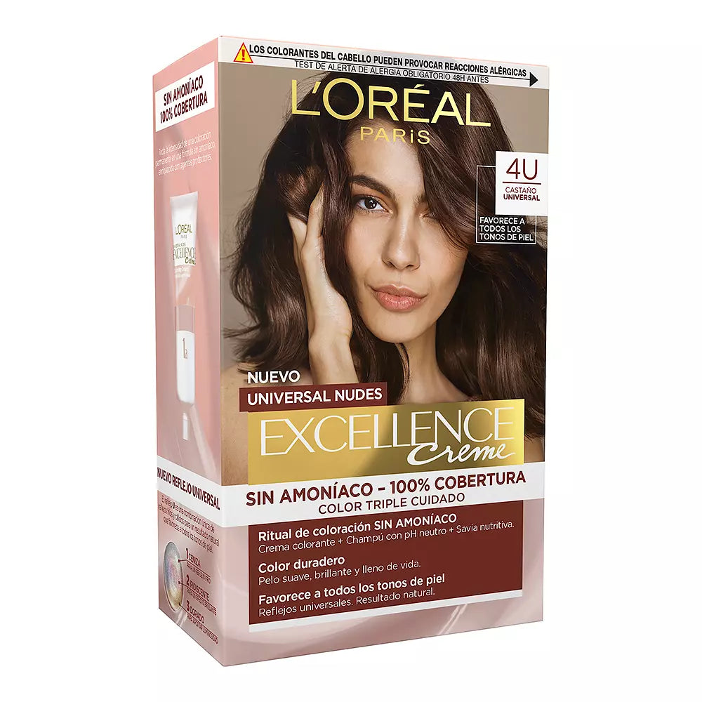 L'ORÉAL PARIS-EXCELLENCE creme universal nudes tintura 4u castanho.-DrShampoo - Perfumaria e Cosmética