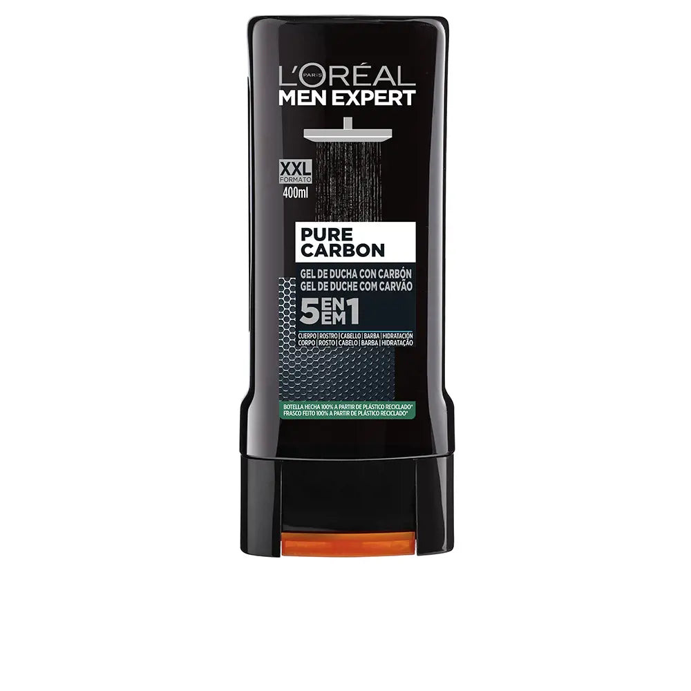 L'ORÉAL PARIS-Gel de banho MEN EXPERT pure carbon 5 em 1 400 ml-DrShampoo - Perfumaria e Cosmética