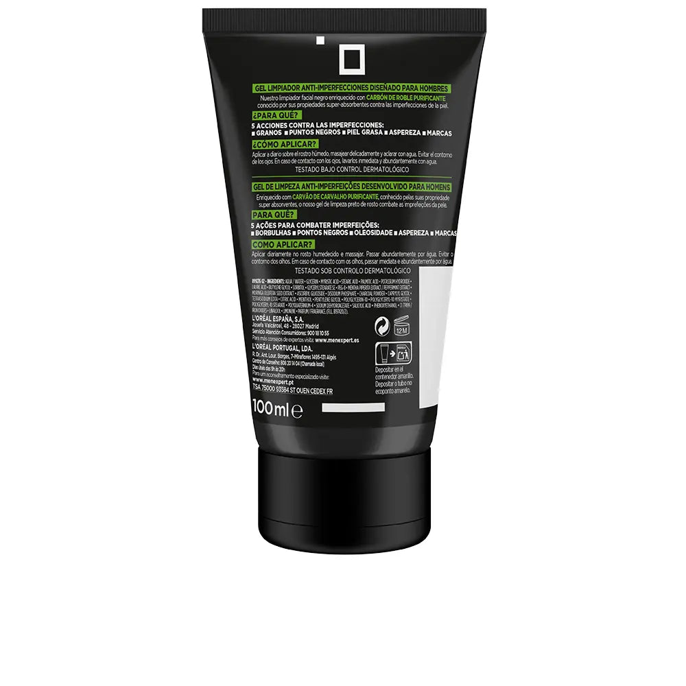 L'ORÉAL PARIS-MEN EXPERT gel de limpeza purificante de carvão puro 100 ml-DrShampoo - Perfumaria e Cosmética