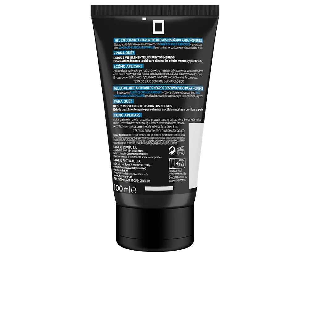 MEN EXPERT gel exfoliant au charbon pur pour personnes noires 100 ml Image secondaire du produit