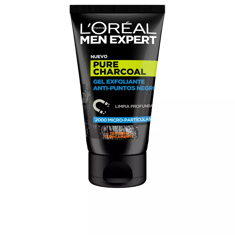 L'ORÉAL PARIS-MEN EXPERT gel esfoliante de carvão puro para negros 100 ml-DrShampoo - Perfumaria e Cosmética