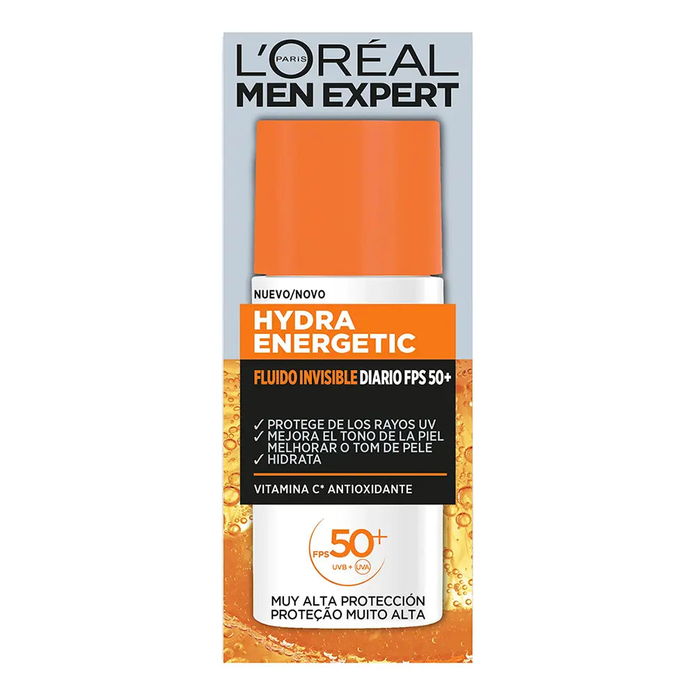 L'ORÉAL PARIS-MEN EXPERT hydra energetic fluido invisible diario SPF50+ 50 ml-DrShampoo - Perfumaria e Cosmética