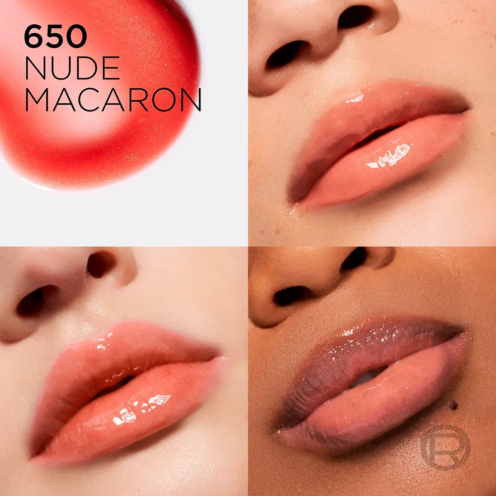 L'ORÉAL PARIS-Óleo labial volumizador PLUMP AMBITION #650-Nude Macaron 5 ml-DrShampoo - Perfumaria e Cosmética
