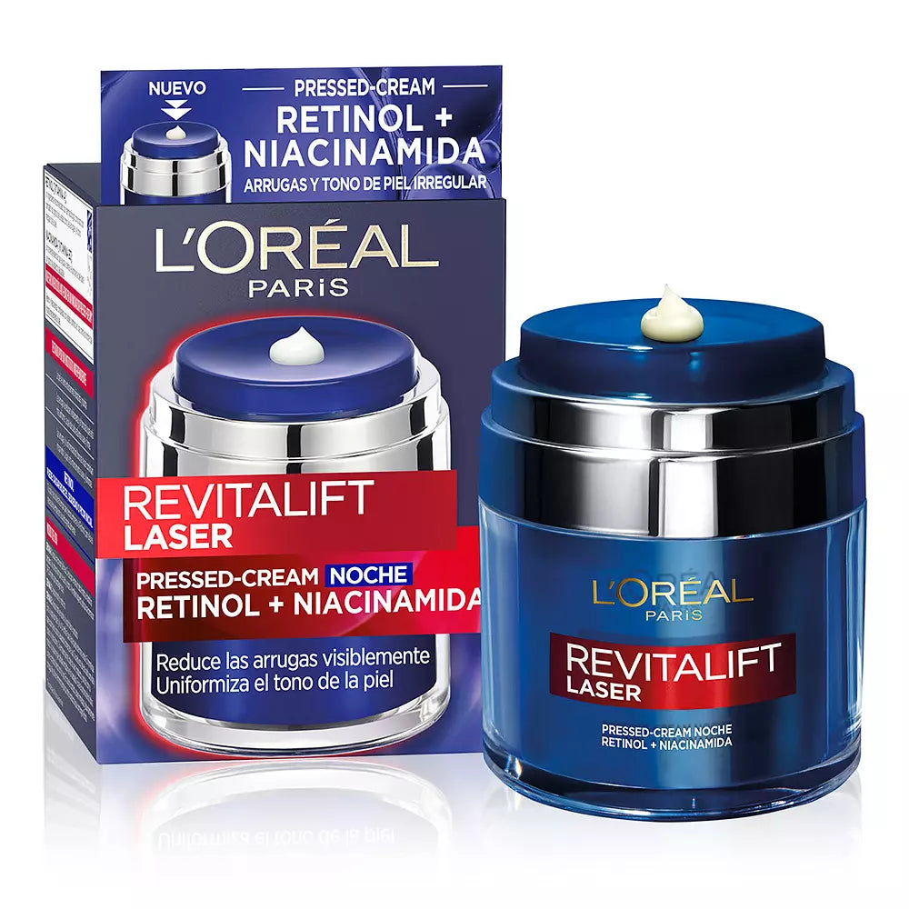 L'ORÉAL PARIS-REVITALIFT LASER creme noturno prensado com retinol + niacinamida 50 ml-DrShampoo - Perfumaria e Cosmética