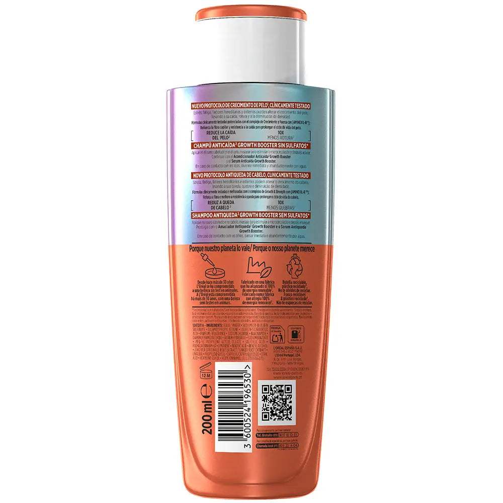 L'ORÉAL PARIS-Shampoo antiqueda ELVIVE GROWTH BOOSTER 200 ml.-DrShampoo - Perfumaria e Cosmética