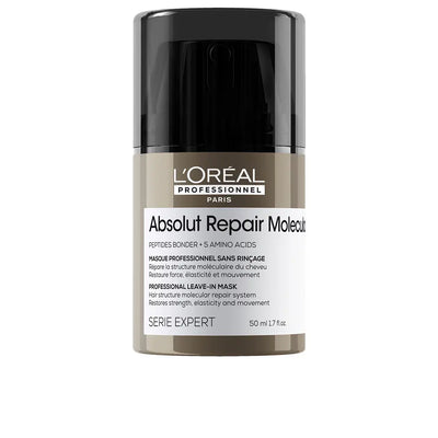 L'ORÉAL PROFESSIONNEL PARIS-ABSOLUT REPAIR MOLECULAR máscara profissional reparadora sem enxágue para cabelos danificados 50 ml-DrShampoo - Perfumaria e Cosmética