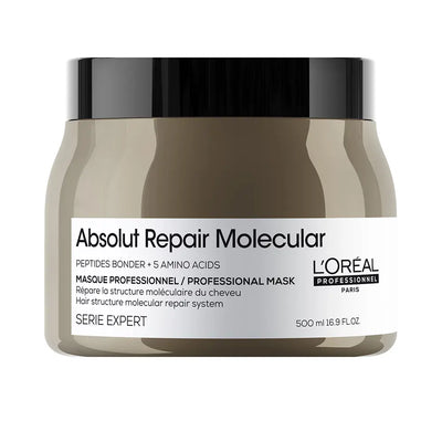 L'ORÉAL PROFESSIONNEL PARIS-ABSOLUT REPAIR MOLECULAR máscara profissional reparadora sem enxágue para cabelos danificados 500 ml-DrShampoo - Perfumaria e Cosmética