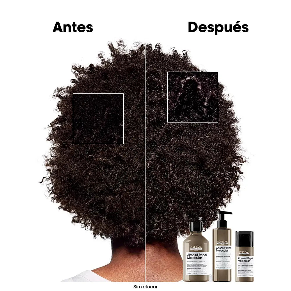 L'ORÉAL PROFESSIONNEL PARIS-ABSOLUT REPAIR MOLECULAR shampoo profissional sem sulfato para cabelos danificados recarga 500 ml-DrShampoo - Perfumaria e Cosmética