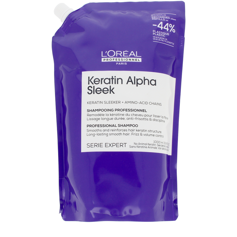 L'ORÉAL PROFESSIONNEL PARIS-Shampoo KERATIN ALPHA SLEEK Recarga 1000 ml-DrShampoo - Perfumaria e Cosmética