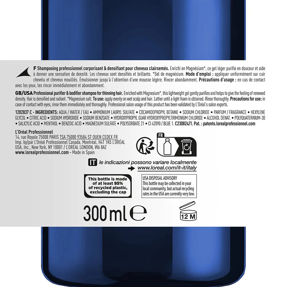 L'ORÉAL PROFESSIONNEL PARIS-Shampoo purificador para o corpo SERIOXYL ADVANCED 300 ml.-DrShampoo - Perfumaria e Cosmética