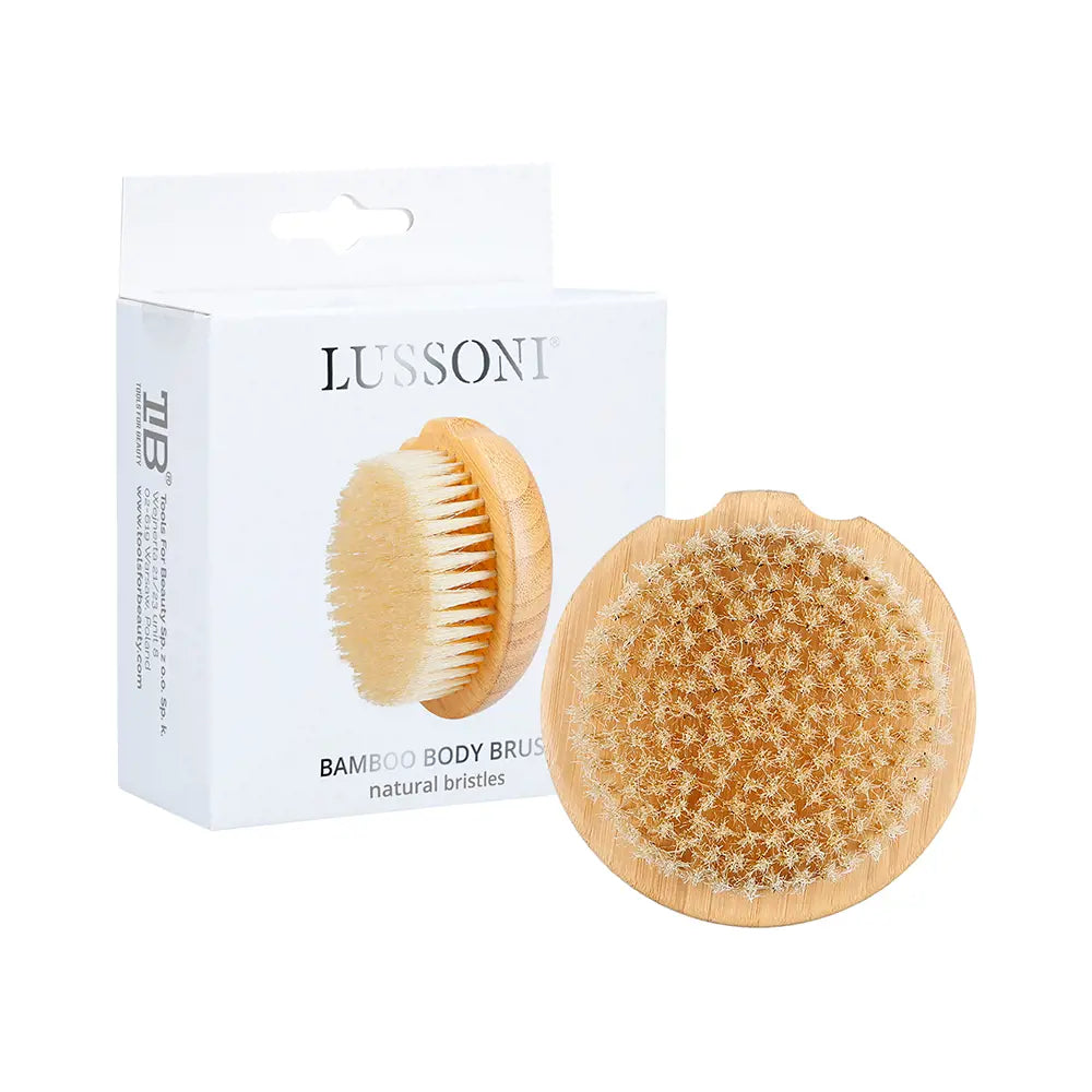 LUSSONI-Escova corporal redonda natural BAMBOO-DrShampoo - Perfumaria e Cosmética