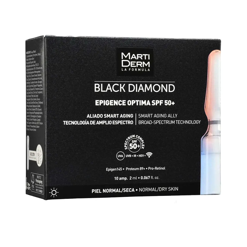 MARTIDERM-AMPOLAS BLACK DIAMOND EPIGENCE OPTIMA para pele normal-seca FPS50+ 10 x 2 ml.-DrShampoo - Perfumaria e Cosmética