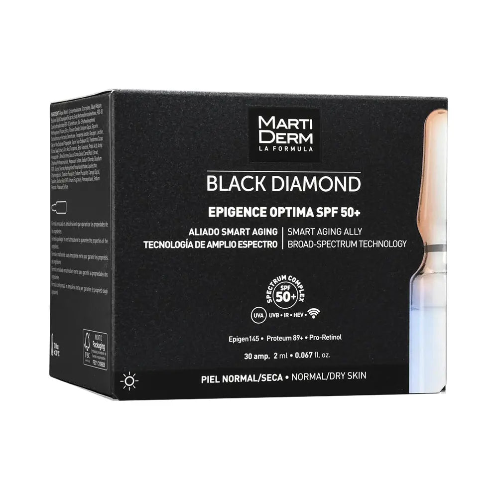 MARTIDERM-AMPOLAS BLACK DIAMOND EPIGENCE OPTIMA para pele normal-seca FPS50+ 30 x 2 ml.-DrShampoo - Perfumaria e Cosmética