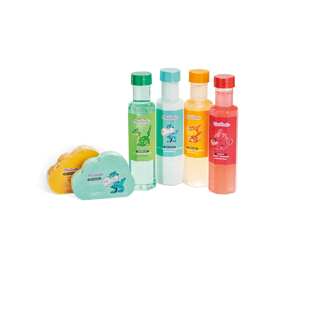 MARTINELIA-LOTE DE BANHO COMPLETO PEQUENO DINOSSAURO-DrShampoo - Perfumaria e Cosmética