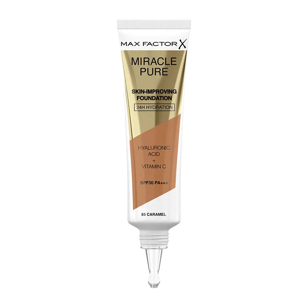 MAX FACTOR-Base MIRACLE PURE SPF30 85 caramelo 30 ml-DrShampoo - Perfumaria e Cosmética
