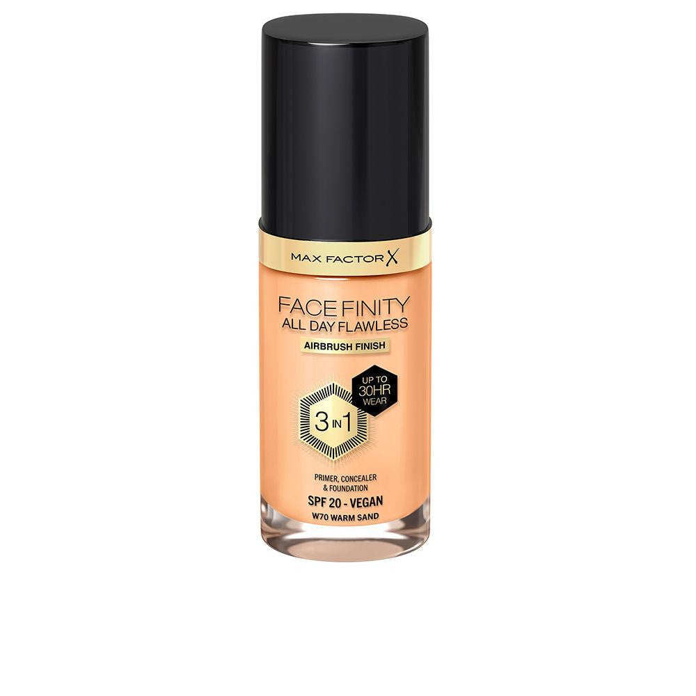 MAX FACTOR-FACEFINITY 3IN1 primer concealer foundation 70 warm sand 30 ml-DrShampoo - Perfumaria e Cosmética
