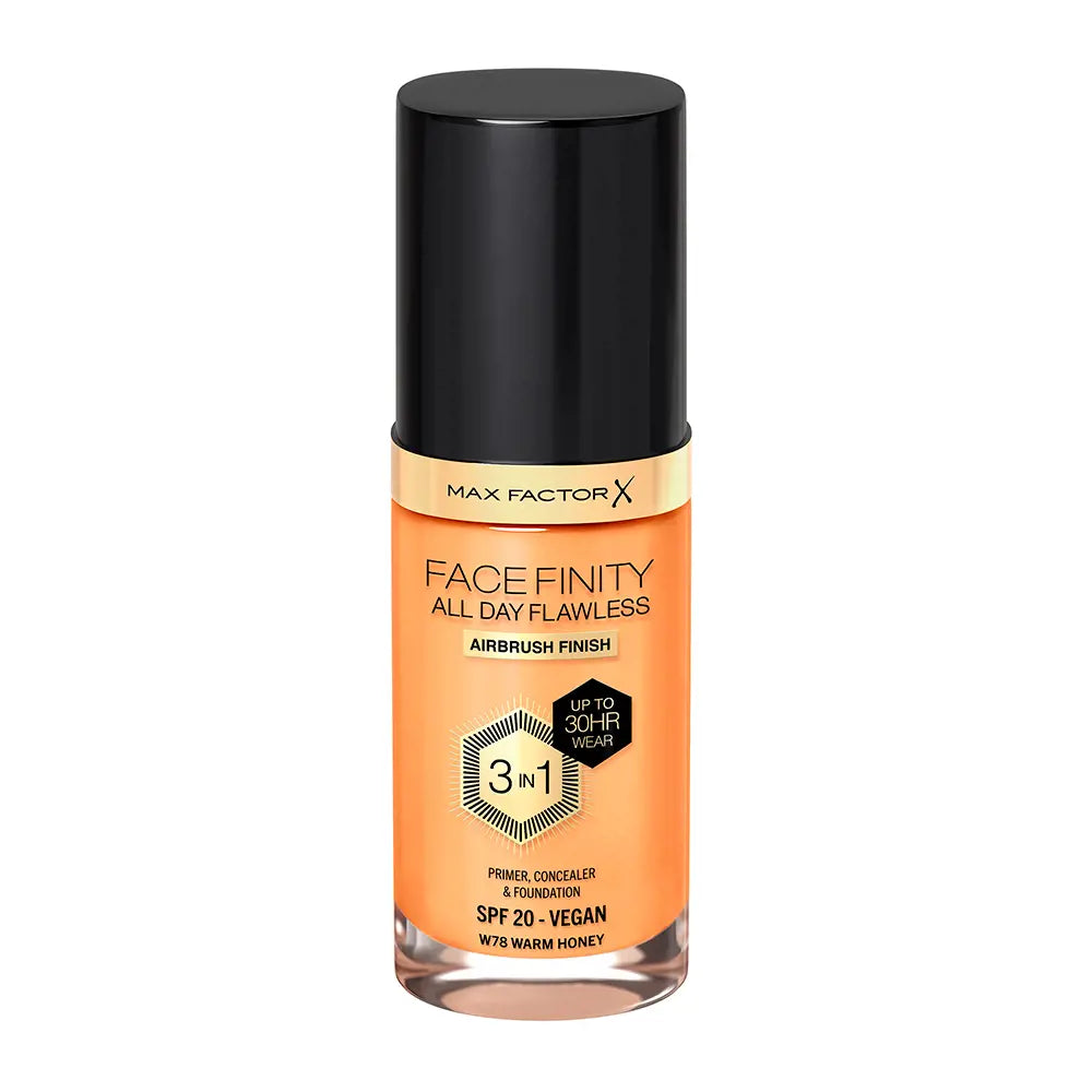 MAX FACTOR-FACEFINITY ALL DAY FLAWLESS 3 IN 1 foundation W78 warm honey 30 ml-DrShampoo - Perfumaria e Cosmética