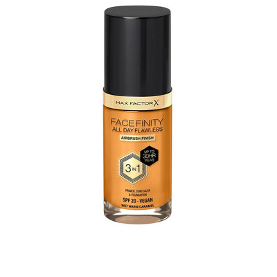MAX FACTOR-FACEFINITY ALL DAY FLAWLESS Base 3 em 1 nº 87-caramelo quente 30 ml-DrShampoo - Perfumaria e Cosmética