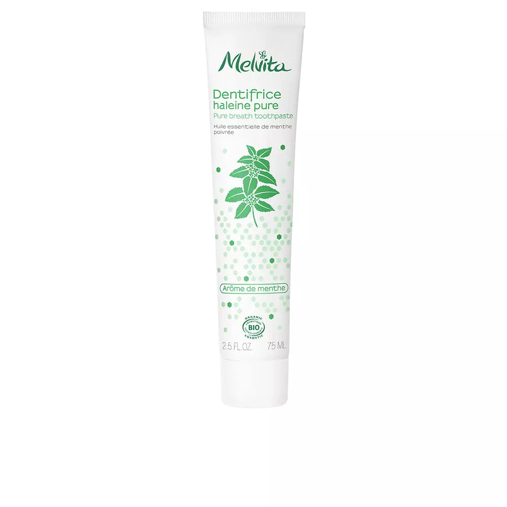 MELVITA-PASTE DE DENTES hálito puro sabor menta 75 ml-DrShampoo - Perfumaria e Cosmética