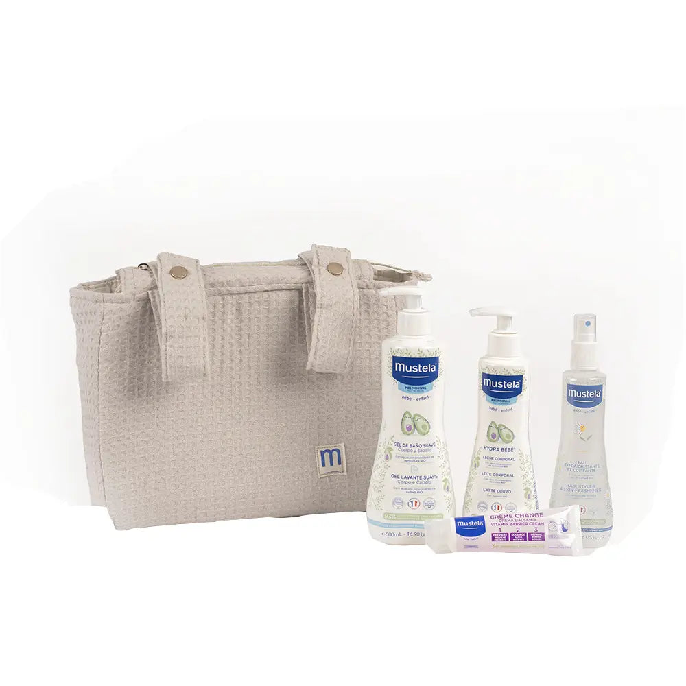 MUSTELA-MALA DE TROLEY BEGE 5 peças-DrShampoo - Perfumaria e Cosmética