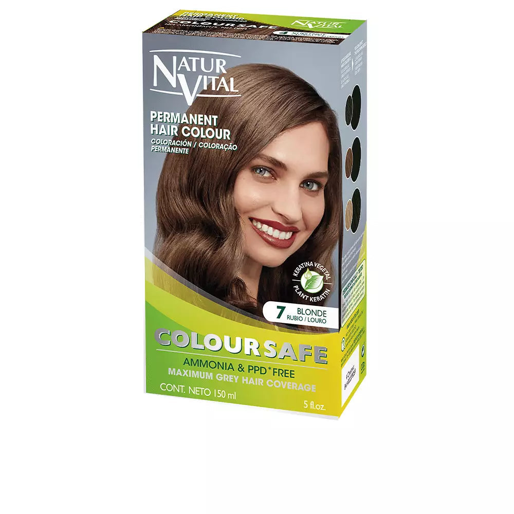 NATUR VITAL-Coloração Permanente COLOURSAFE 7 Blond 150 ml-DrShampoo - Perfumaria e Cosmética