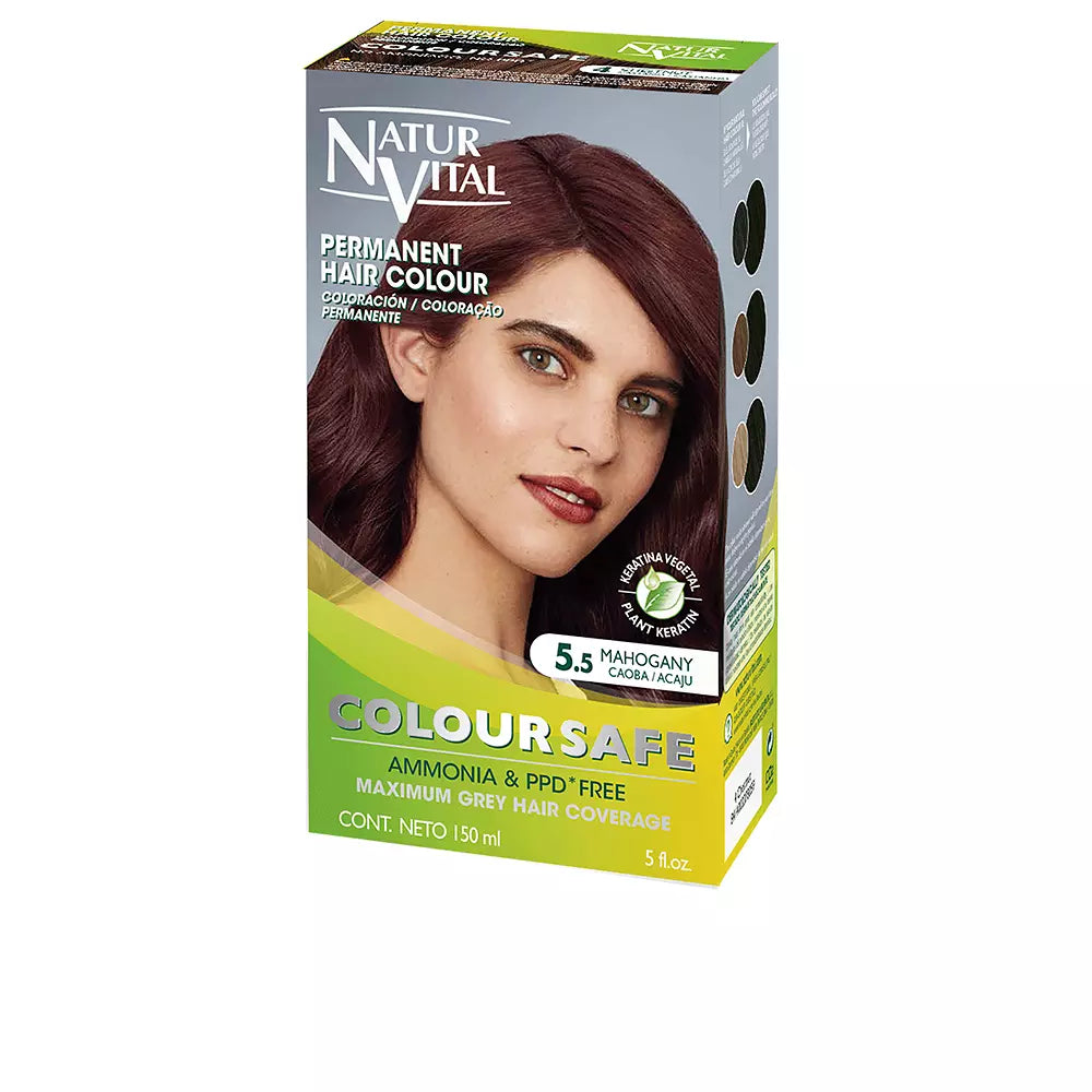 NATUR VITAL-Coloração permanente COLOURSAFE 55 mahogany 150 ml-DrShampoo - Perfumaria e Cosmética