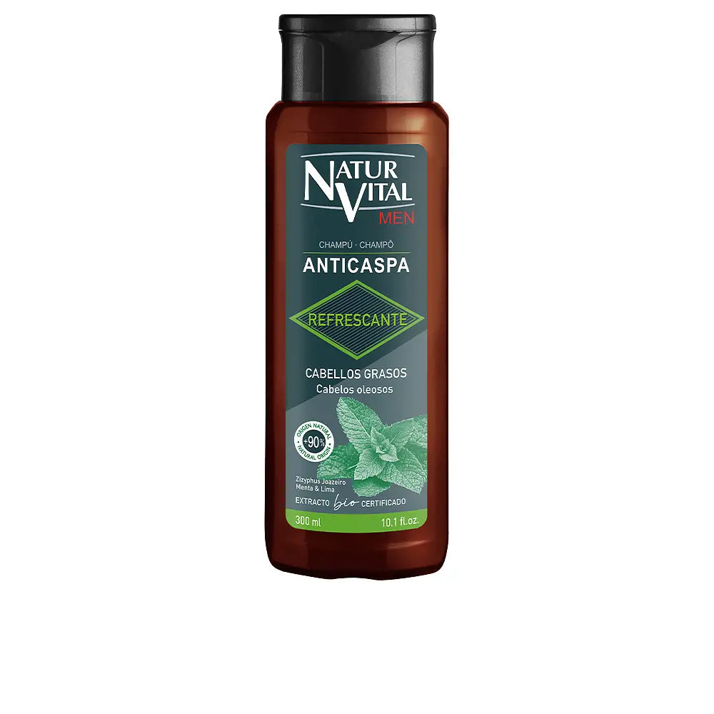 NATUR VITAL-SHAMPOO ANTI-CASPA REFRESCANTE para cabelos oleosos 300 ml-DrShampoo - Perfumaria e Cosmética