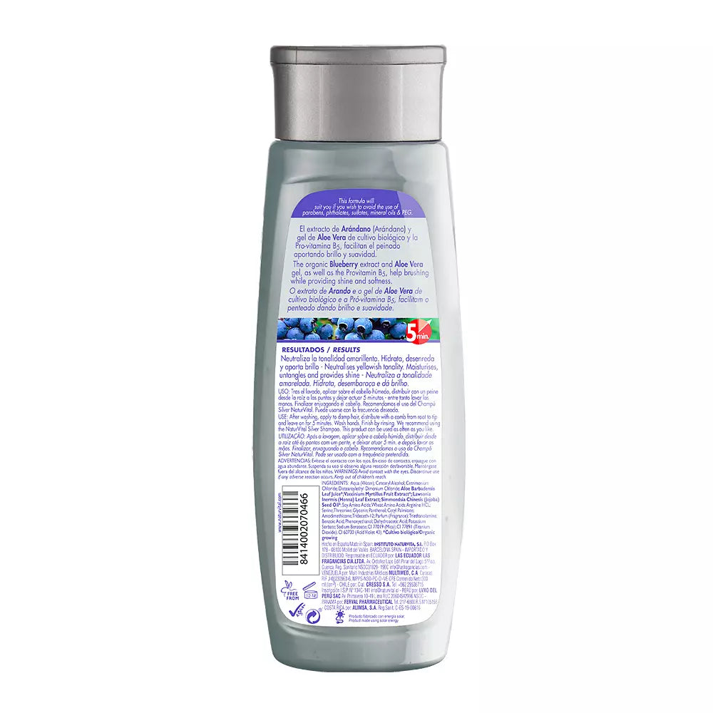 NATUR VITAL-máscara SILVER cabelos brancos ou grisalhos 300 ml-DrShampoo - Perfumaria e Cosmética