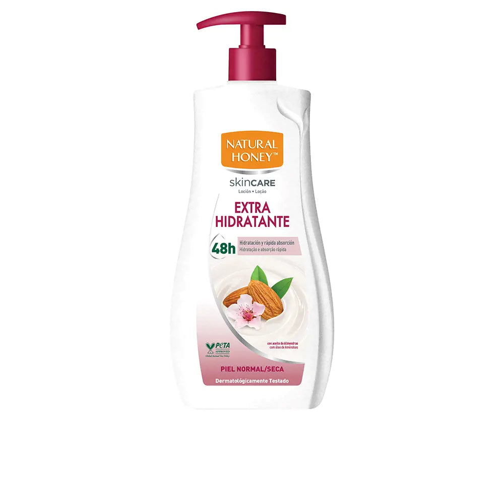 NATURAL HONEY-Loção hidratante com óleo de amêndoas doces em dispensador 600 ml-DrShampoo - Perfumaria e Cosmética