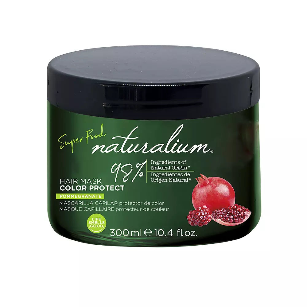 NATURALIUM-SUPER FOOD pommegranate color protect máscara capilar 300 ml-DrShampoo - Perfumaria e Cosmética