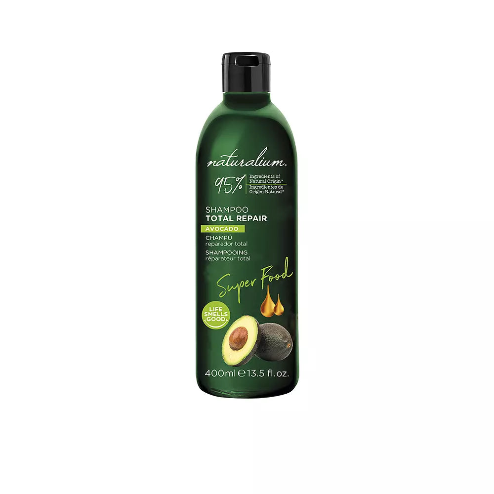 NATURALIUM-SUPER FOOD shampoo reparador total de abacate 400 ml-DrShampoo - Perfumaria e Cosmética