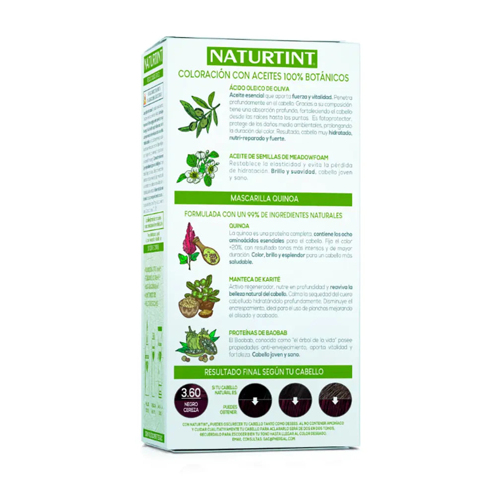 NATURTINT-Corante NATURTINT sem amônia nº 3.60 - Preto Cereja 170 ml-DrShampoo - Perfumaria e Cosmética