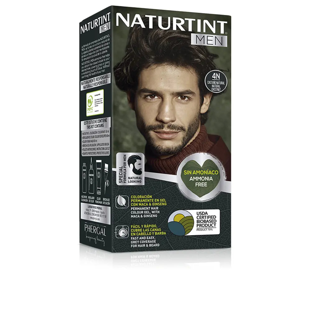NATURTINT-NATURTINT MEN tintura sem amônia 4N castanho natural 1 unidade.-DrShampoo - Perfumaria e Cosmética