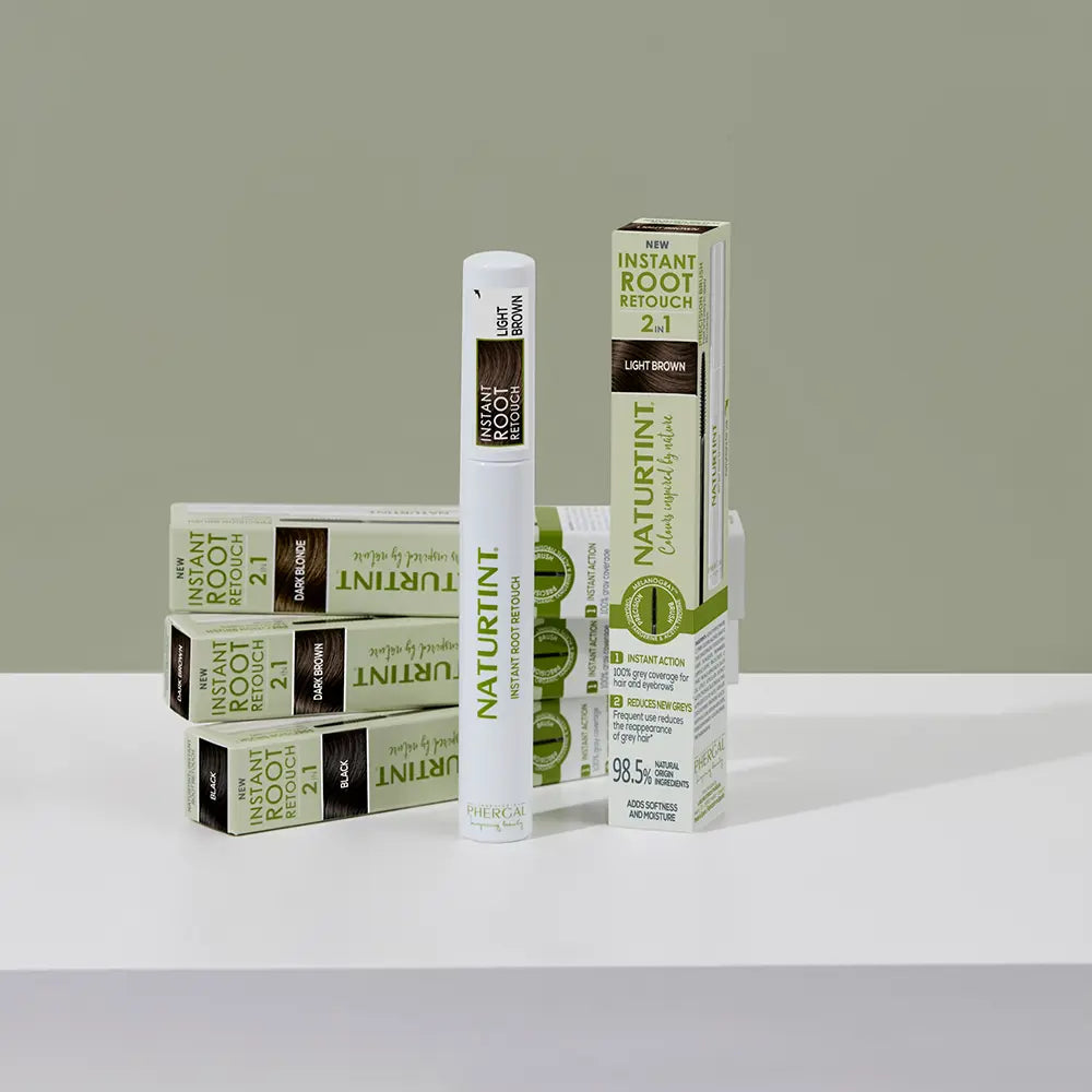 NATURTINT-RETOCADOR DE RAIZ INSTANTÂNEO 2 em 1 retocador temporário de cabelo grisalho Preto 10 ml-DrShampoo - Perfumaria e Cosmética