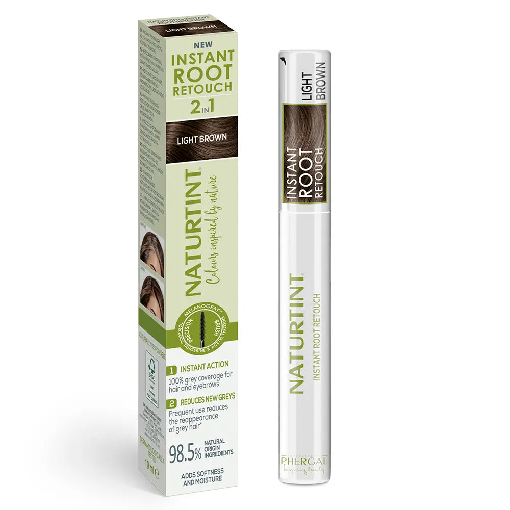 NATURTINT-RETOQUE DE RAIZ INSTANTÂNEO 2 em 1 retocador temporário de cabelo grisalho Castanho Claro 10 ml-DrShampoo - Perfumaria e Cosmética