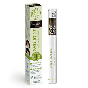 RETOQUE INSTANTÂNEO DE RAÍZES 2 em 1 retocador temporário de cabelos grisalhos Castanho Escuro 10 ml. Imagen secundaria del producto