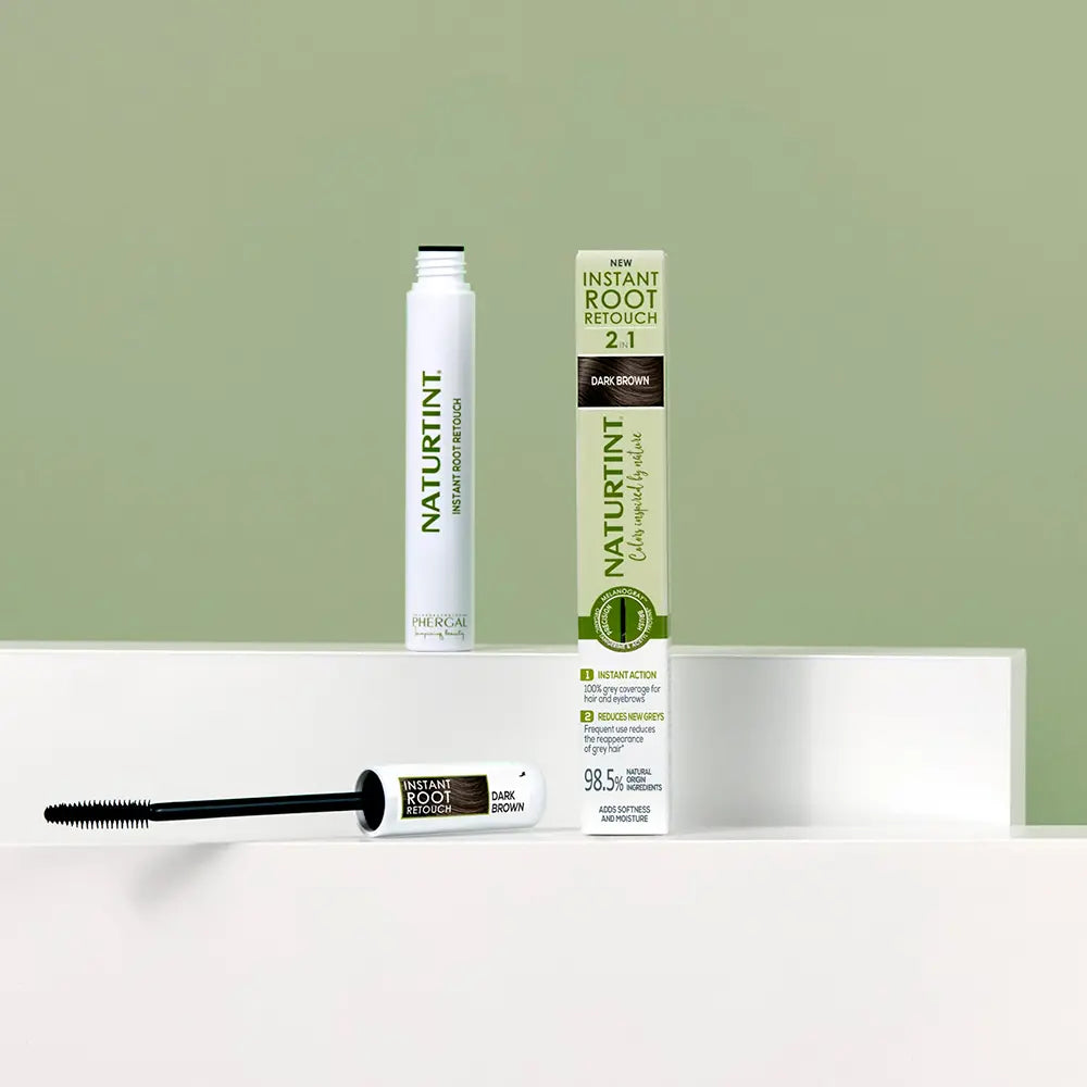 NATURTINT-RETOQUE INSTANTÂNEO DE RAÍZES 2 em 1 retocador temporário de cabelos grisalhos Castanho Escuro 10 ml.-DrShampoo - Perfumaria e Cosmética