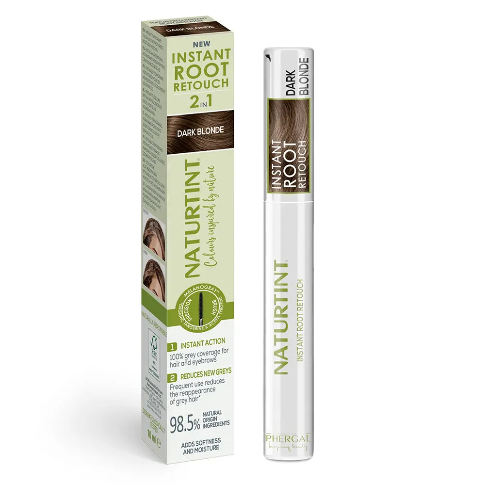 NATURTINT-RETOQUE INSTANTÂNEO DE RAÍZES 2 em 1 retocador temporário de cabelos grisalhos Louro Escuro 10 ml.-DrShampoo - Perfumaria e Cosmética