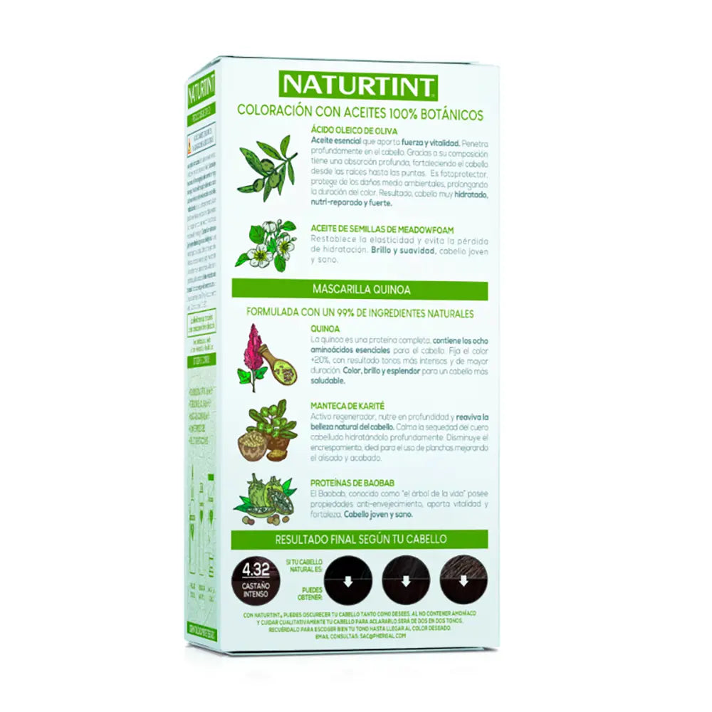NATURTINT-Tintura sem amônia NATURTINT #4.32-Castanho Intenso 170 ml-DrShampoo - Perfumaria e Cosmética